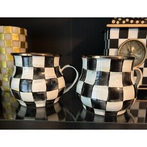MacKenzie-Childs Courtly Check Enamel Mug Set -2 Set A